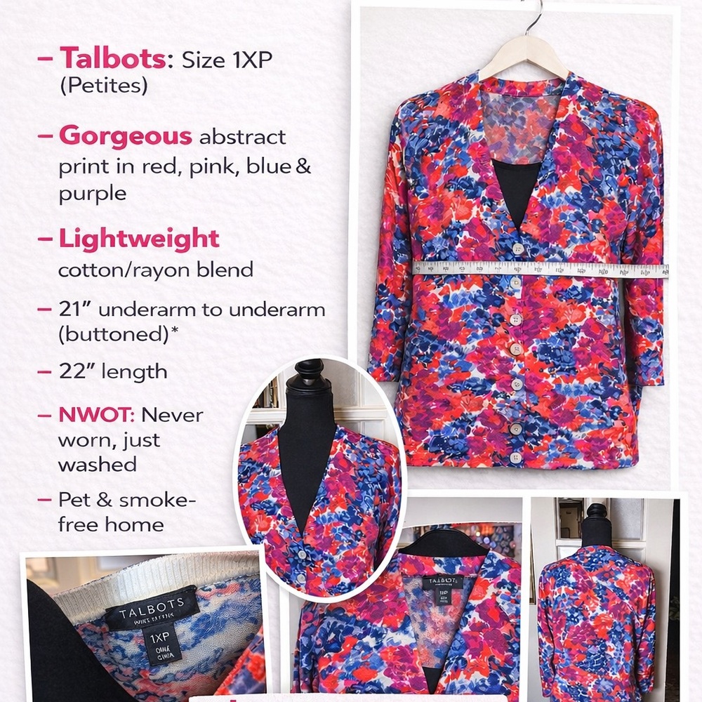 Talbots Vibrant Multicolor Blazer
